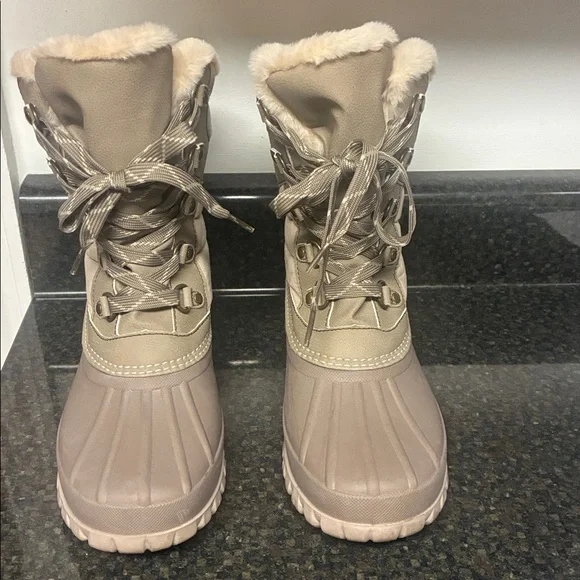JBU Taupe furry Waterproof Winter Boots - Picture 2 of 5